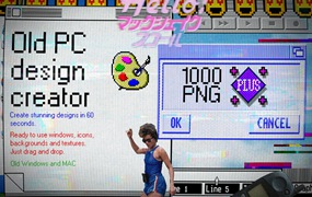 复古主义WIN95旧计算机创意设计图标窗口表情符号创造者PNG素材包 Old-PC-design-Creato
