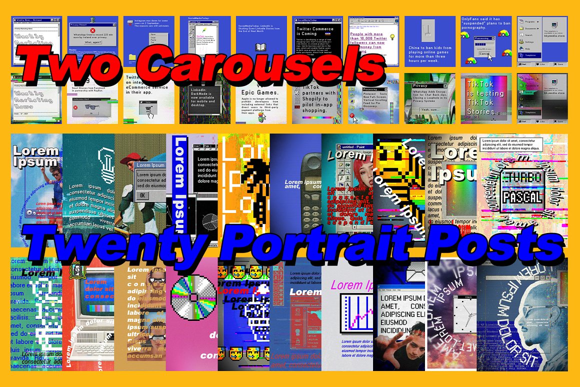 90年代末复古WIN95旧电脑数字图标窗口Instagram竖屏模板包 X40-Dear-Old-PC-Instagram 样机素材 第2张-素材湾丨精选海外优质设计素材资源 90年代末复古WIN95旧电脑数字图标窗口Instagram竖屏模板包 X40-Dear-Old-PC-Instagram 样机素材 sucaiwan.com