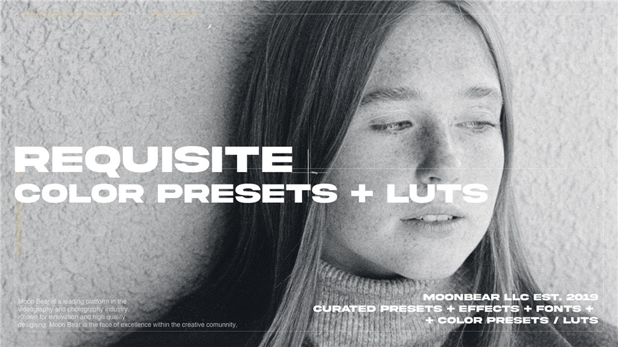 Moonbear 26种复古质感干净胶片色LR预设+LUTS调色预设包 REQUISITE 插件预设 sucaiwan.com