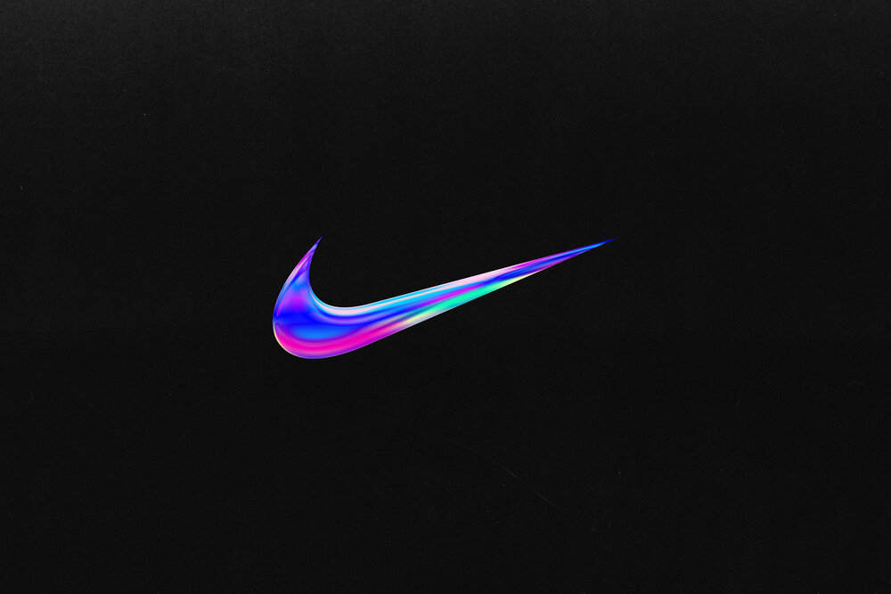 Divided 彩色镀铬荧光炫彩文字失真图层样式PSD样机模板 Techni 样机素材 sucaiwan.com