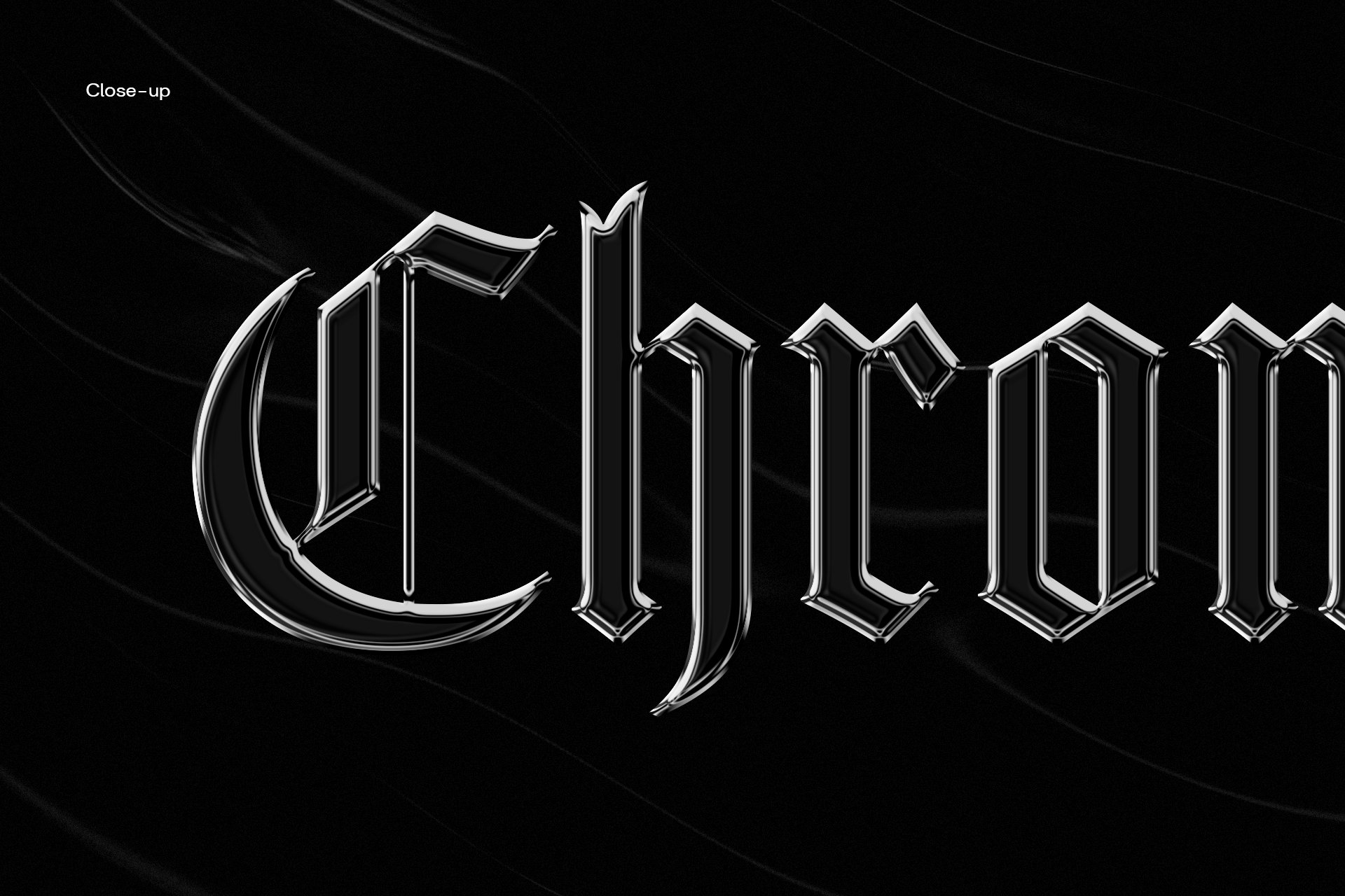 Divided 酸性金属镀铬文字失真图层样式PSD样机模板 Chrome 样机素材 sucaiwan.com