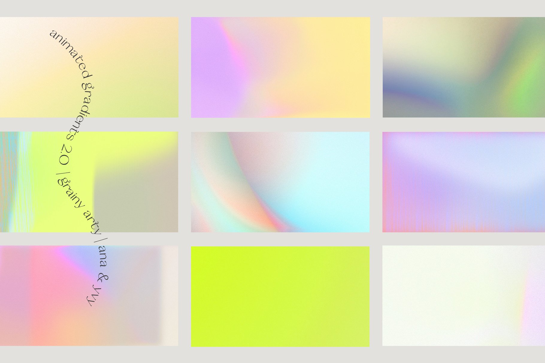 40+种复古多彩全息渐变艺术美学颗粒状风格纹理动画背景MP4视频素材包 Animated Gradient 2.0 影视音频 sucaiwan.com