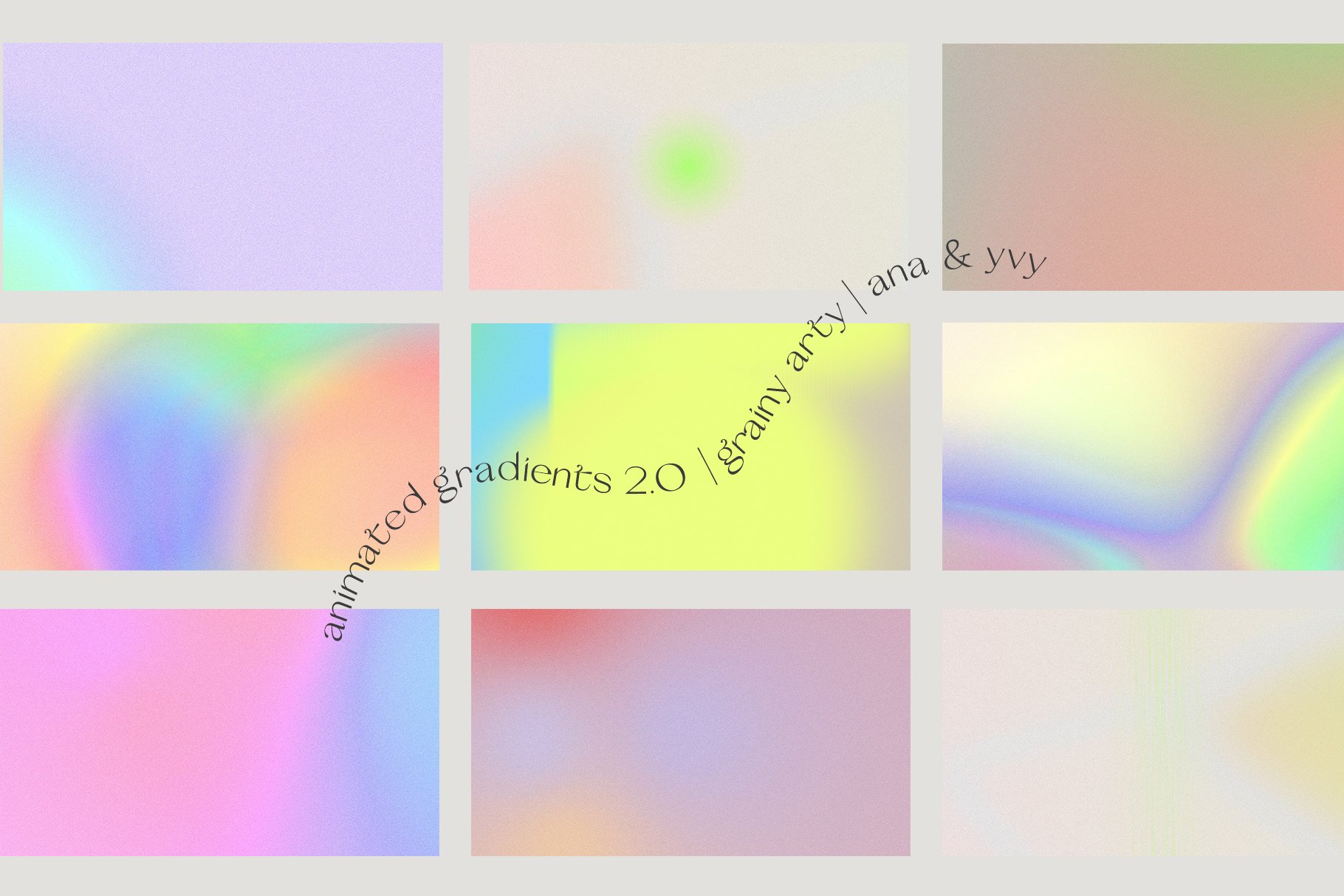 40+种复古多彩全息渐变艺术美学颗粒状风格纹理动画背景MP4视频素材包 Animated Gradient 2.0 影视音频 sucaiwan.com