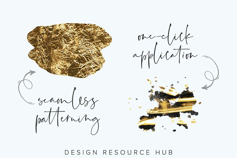 30种金箔效果样式，PAT ASL AI JPG格式 插件预设 sucaiwan.com