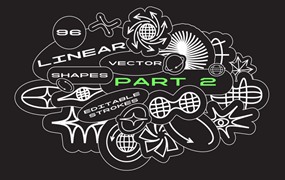 96种高品质艺术感酸性线性矢量几何形状包 96 linear vector shapes Part 2