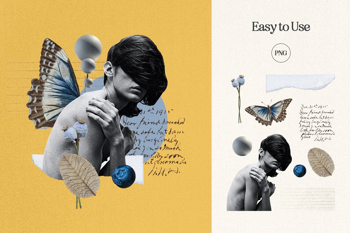 1255个复古做旧杂志剪纸手工裁剪动物植物食物自然纸张背景纹理JPG&PNG素材包 Plot Twist Collage Creator 图片素材 sucaiwan.com