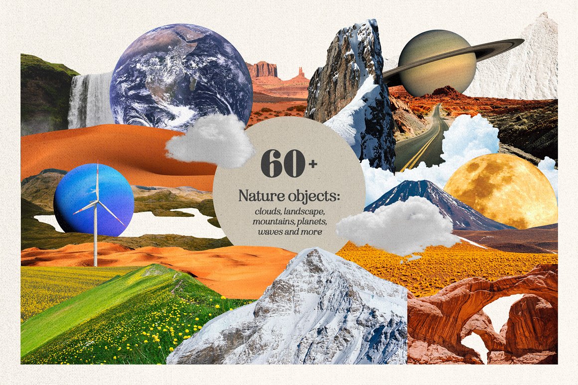 1255个复古做旧杂志剪纸手工裁剪动物植物食物自然纸张背景纹理JPG&PNG素材包 Plot Twist Collage Creator 图片素材 sucaiwan.com