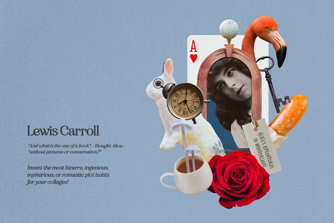 1255个复古做旧杂志剪纸手工裁剪动物植物食物自然纸张背景纹理JPG&PNG素材包 Plot Twist Collage Creator 图片素材 sucaiwan.com