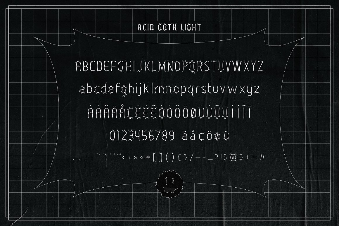 新野蛮主义风格酸性复古波浪怪诞Y2K垃圾风格哥特字体包 Acid Goth 设计素材 sucaiwan.com