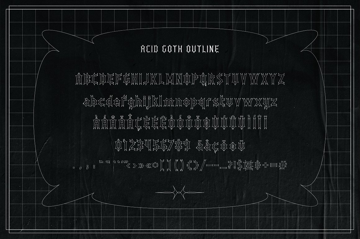 新野蛮主义风格酸性复古波浪怪诞Y2K垃圾风格哥特字体包 Acid Goth 设计素材 sucaiwan.com