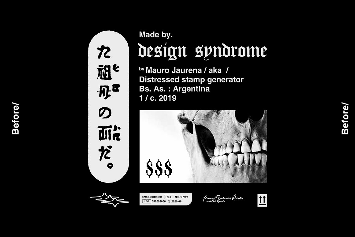 潮流复古做旧磨损飞溅文字PS样机模板 Design syndrome Distress Generator 样机素材 sucaiwan.com