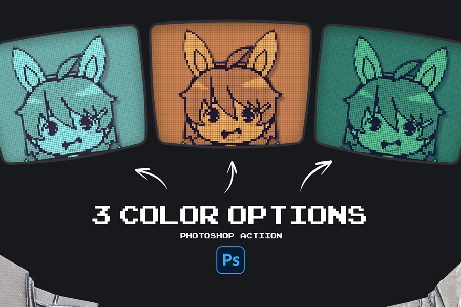 复古像素风LOGO头像艺术诺基亚旧手机绿橙蓝网格叠加效果PS动作 Retro Phone Photoshop Action 插件预设 第2张-素材湾丨精选海外优质设计素材资源 复古像素风LOGO头像艺术诺基亚旧手机绿橙蓝网格叠加效果PS动作 Retro Phone Photoshop Action 插件预设 sucaiwan.com