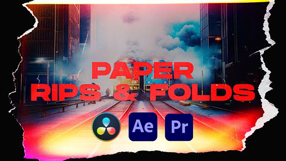 AE/PR/达芬奇模板：15个创意摇滚新潮复古手工撕纸定格拼贴画过渡转场 . sucaiwan.com