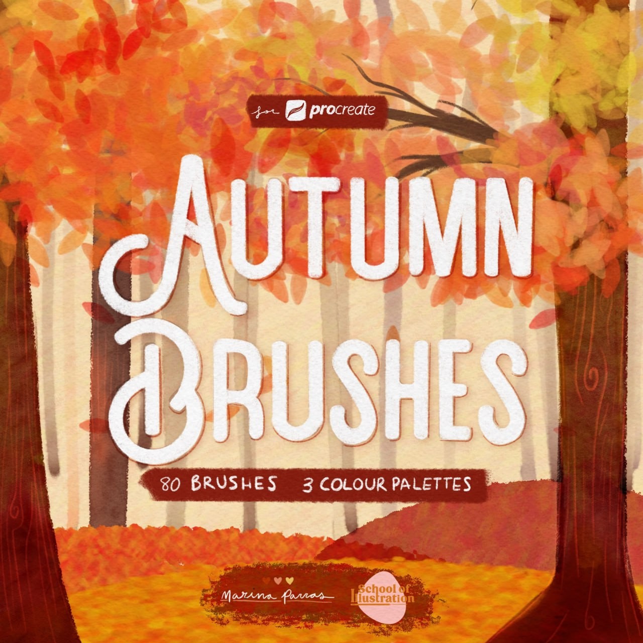 80个秋季主题图案纹理Procreate笔刷 笔刷资源 sucaiwan.com