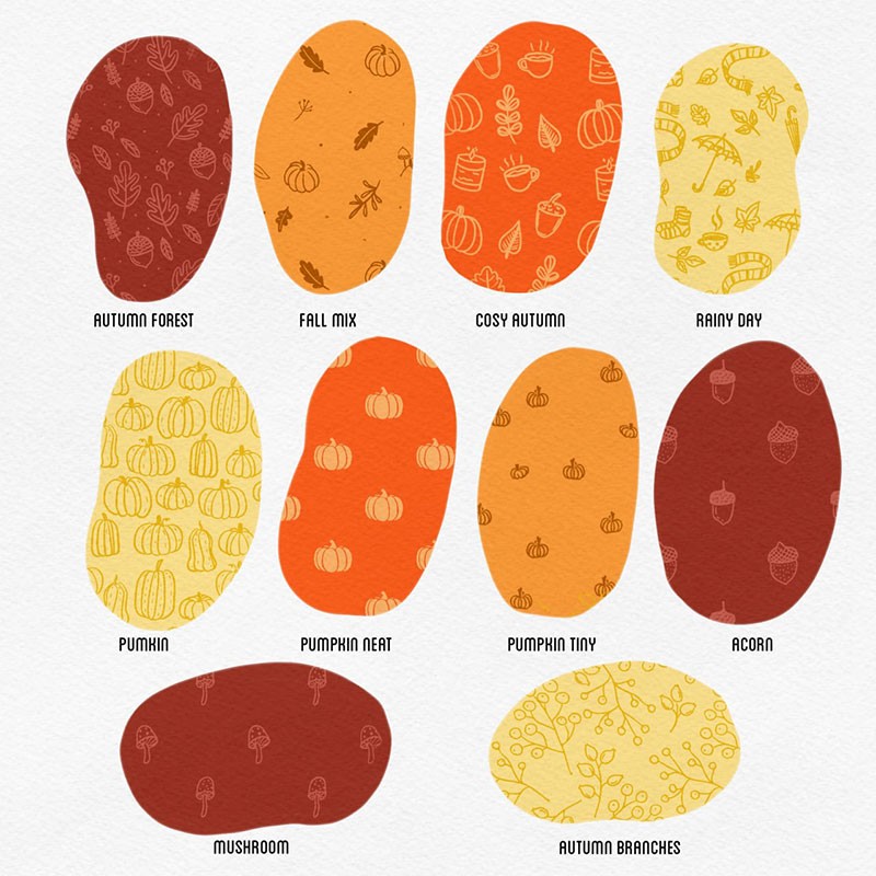 80个秋季主题图案纹理Procreate笔刷 笔刷资源 sucaiwan.com