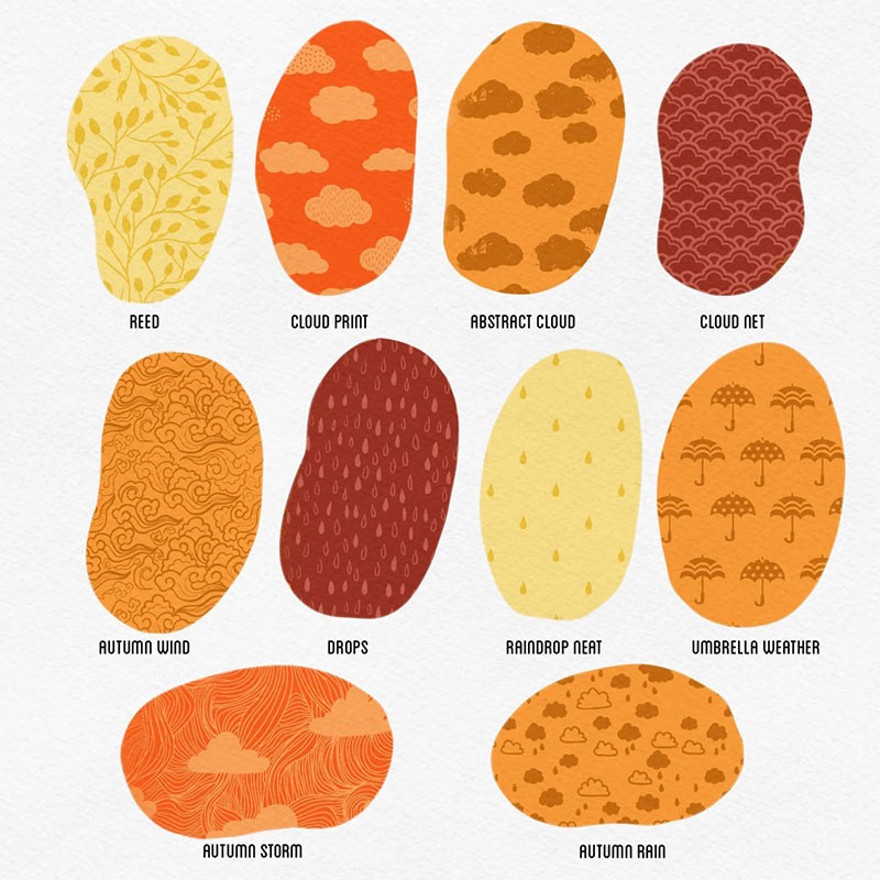 80个秋季主题图案纹理Procreate笔刷 笔刷资源 sucaiwan.com