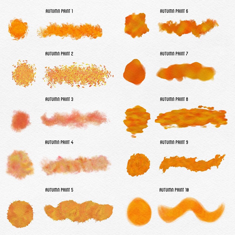 80个秋季主题图案纹理Procreate笔刷 笔刷资源 sucaiwan.com