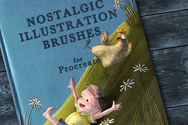复古儿童绘本插画纹理Procreate笔刷 笔刷资源 sucaiwan.com