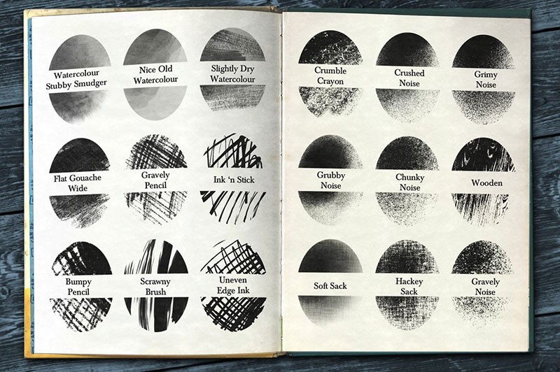 复古儿童绘本插画纹理Procreate笔刷 笔刷资源 sucaiwan.com