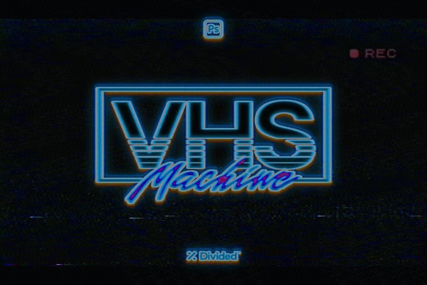复古怀旧VHS旧电视机器效果PSD样机模板 VHS Machine Retro Effect 样机素材 sucaiwan.com
