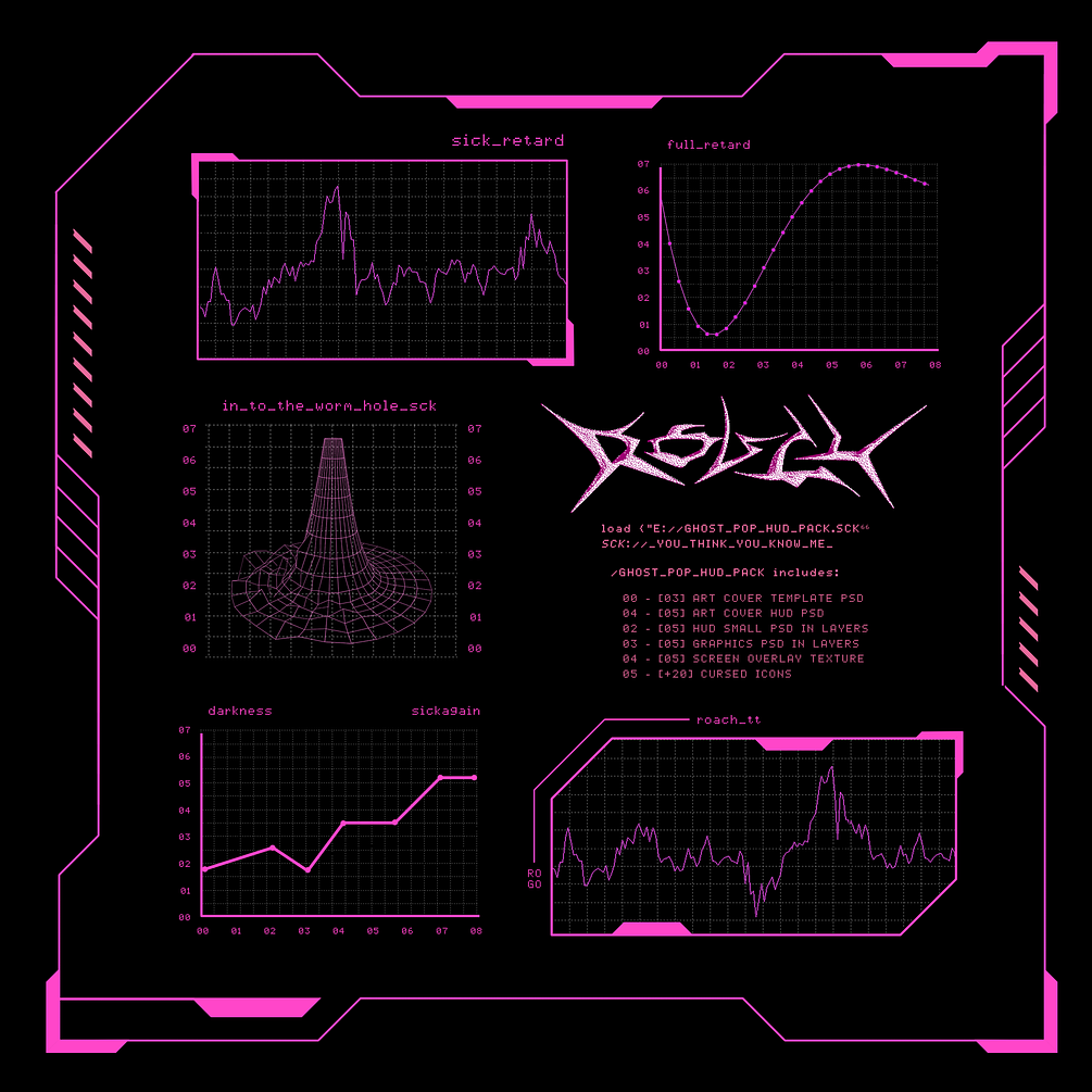 新潮赛博朋克酸性HUD边框元素屏幕纹理艺术封面包动态mov视频图形包 ANIMATED HUD ELEMENTS 图片素材 sucaiwan.com
