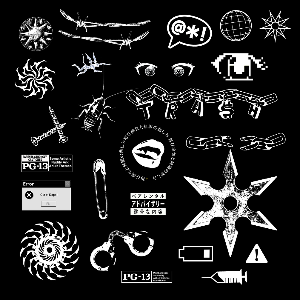 新潮赛博朋克酸性HUD边框元素屏幕纹理艺术封面包动态mov视频图形包 ANIMATED HUD ELEMENTS 图片素材 sucaiwan.com