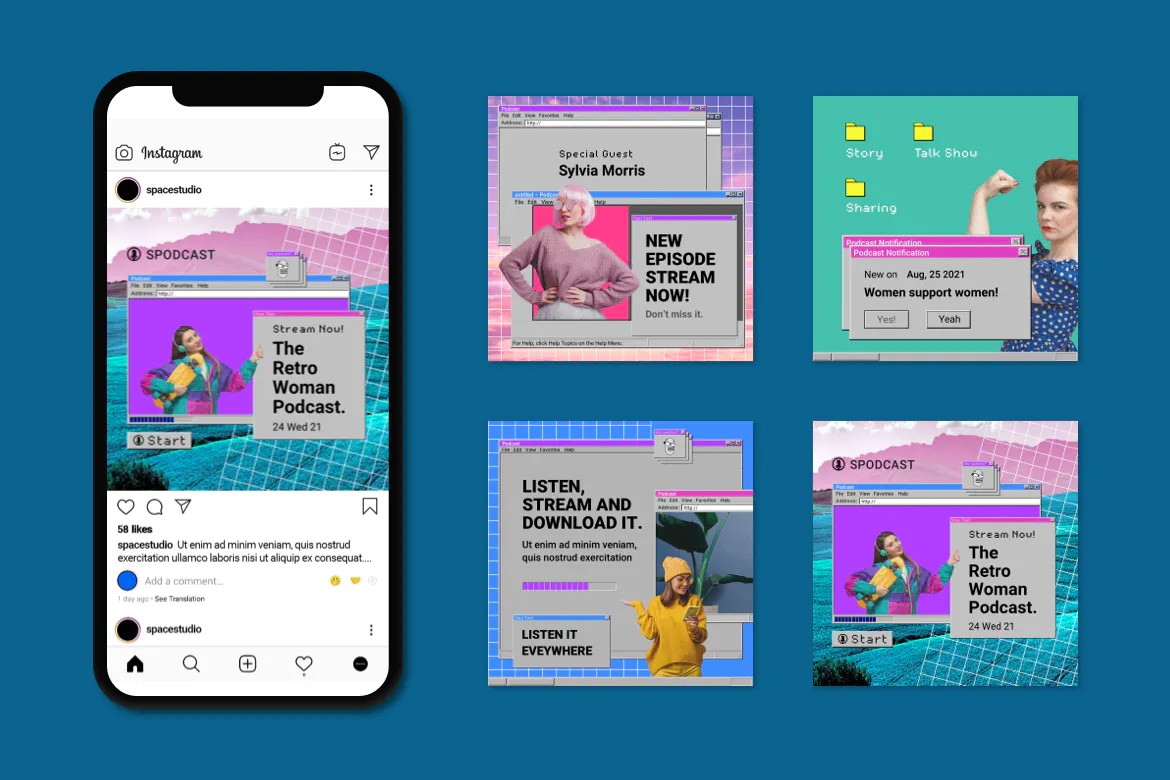 新潮WIN95经典复古计算机弹窗风格PSD模板sketch模版XD模版figma模板 样机素材 sucaiwan.com