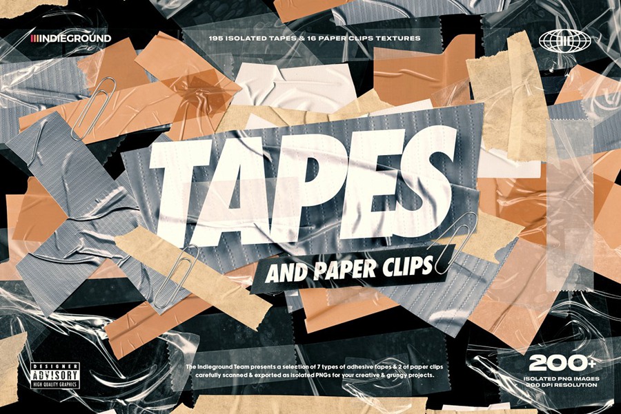 高级复古美学艺术感手工胶带回形针扫描撕纸PNG纹理包 Indieground Tapes & Paper Clips 图片素材 第1张-素材湾丨精选海外优质设计素材资源 高级复古美学艺术感手工胶带回形针扫描撕纸PNG纹理包 Indieground Tapes & Paper Clips 图片素材 sucaiwan.com