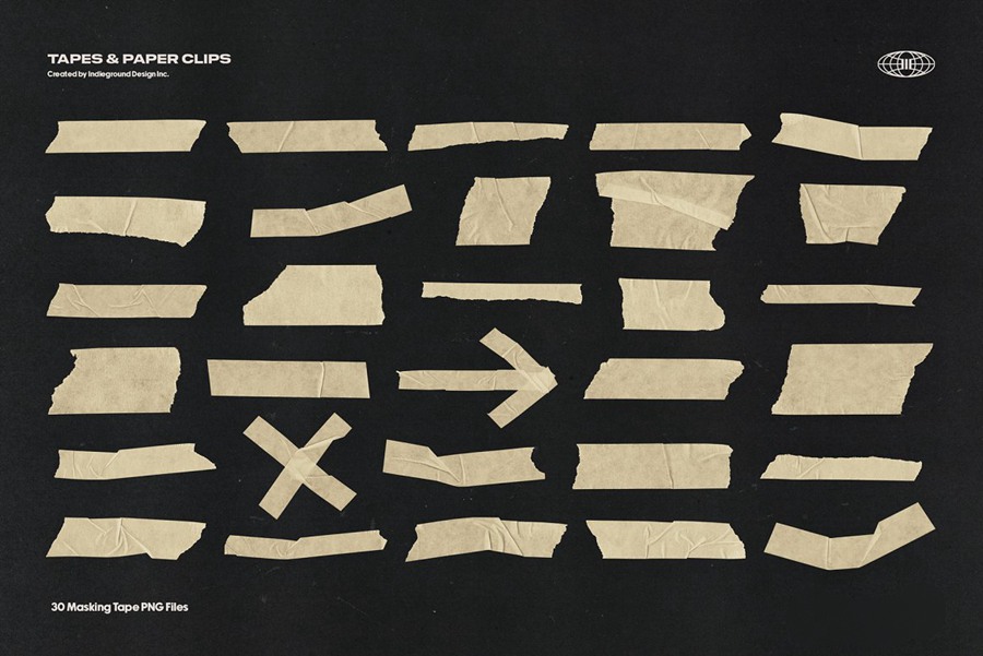 高级复古美学艺术感手工胶带回形针扫描撕纸PNG纹理包 Indieground Tapes & Paper Clips 图片素材 第6张-素材湾丨精选海外优质设计素材资源 高级复古美学艺术感手工胶带回形针扫描撕纸PNG纹理包 Indieground Tapes & Paper Clips 图片素材 sucaiwan.com