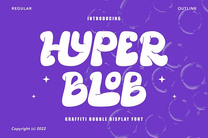 Hyper Blob气泡涂鸦英文字体 设计素材 sucaiwan.com