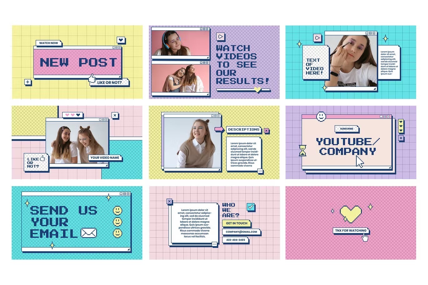 70个孟菲斯风创意弹窗对话框场景PSD模板包 Creative Opener Pack 设计素材 sucaiwan.com