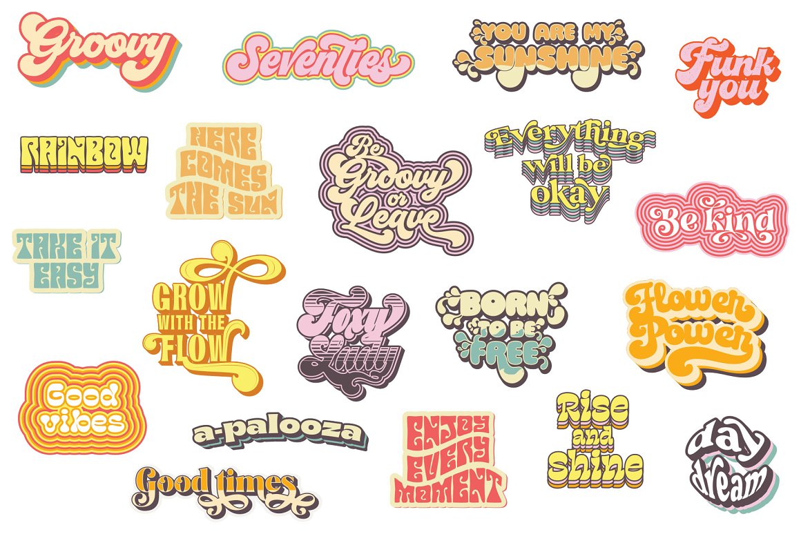 70年代超现实剪纸手工拼贴艺术包迷人的美式复古无缝图案 1970s Collage Art Pack 图片素材 sucaiwan.com