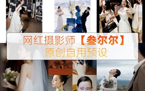 抖音小红书网红摄影师【叁尔尔】正版婚礼预设 网红婚礼预设 高级感胶片预设 胶片预设11款 电脑版ps/lr预设配置文件滤镜附教程