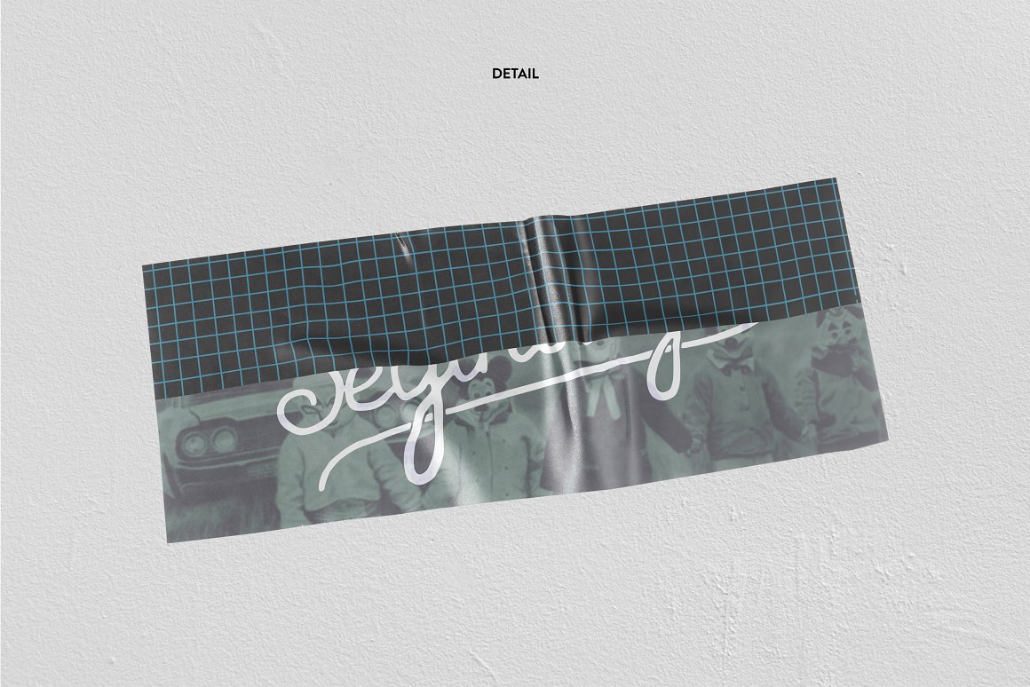 10个高分辨率艺术美学手工剪切做旧贴纸PSD样机 10 Realistic Sticker Mockup 样机素材 sucaiwan.com