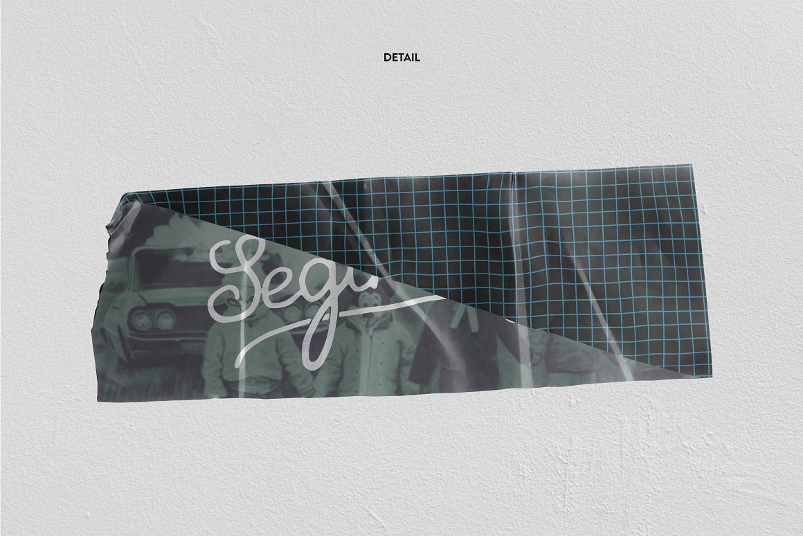 10个高分辨率艺术美学手工剪切做旧贴纸PSD样机 10 Realistic Sticker Mockup 样机素材 sucaiwan.com