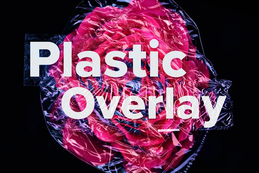 复古霓虹美学赛博朋克风格褶皱透明塑料渐变纹理叠加PSD样机 plastic-wrap-overlays-cliparts 样机素材 sucaiwan.com