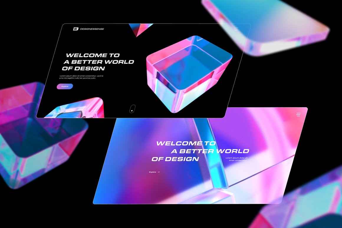 90款全息渐变透明多彩玻璃水晶抽象艺术3D流体几何PNG免抠图设计素材 Fluid Glass 3D Shapes 图片素材 sucaiwan.com