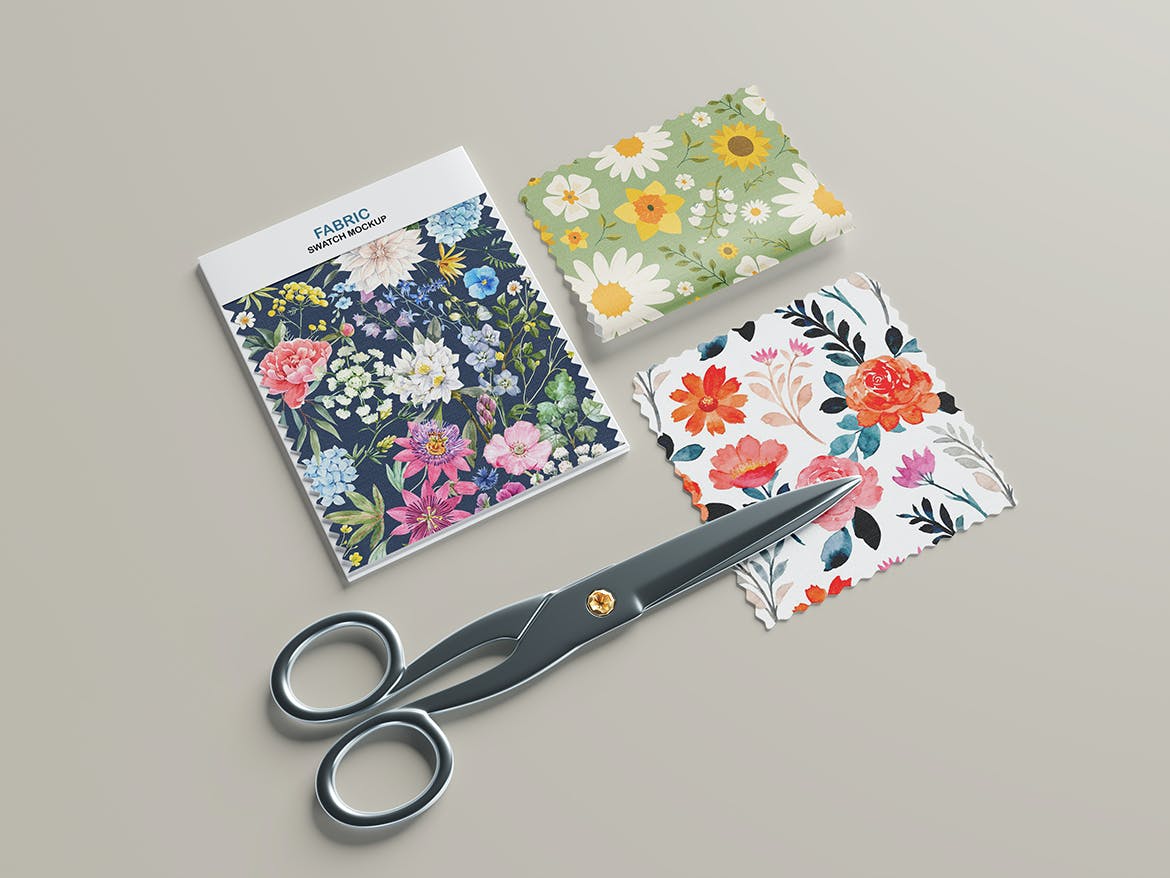 6个华丽风格针织毛线无缝隙图案纹理背景PSD样机设计素材 Fabric Swatches Mockup . sucaiwan.com