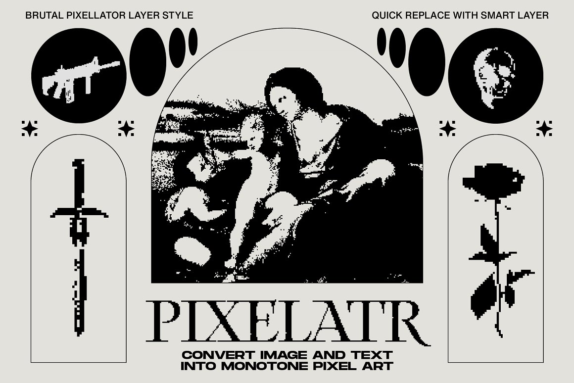 超酷高分辨率复古时尚像素风图像PSD样机模板 Evlogiev – PIXELATOR 样机素材 第8张-素材湾丨精选海外优质设计素材资源 超酷高分辨率复古时尚像素风图像PSD样机模板 Evlogiev – PIXELATOR 样机素材 sucaiwan.com