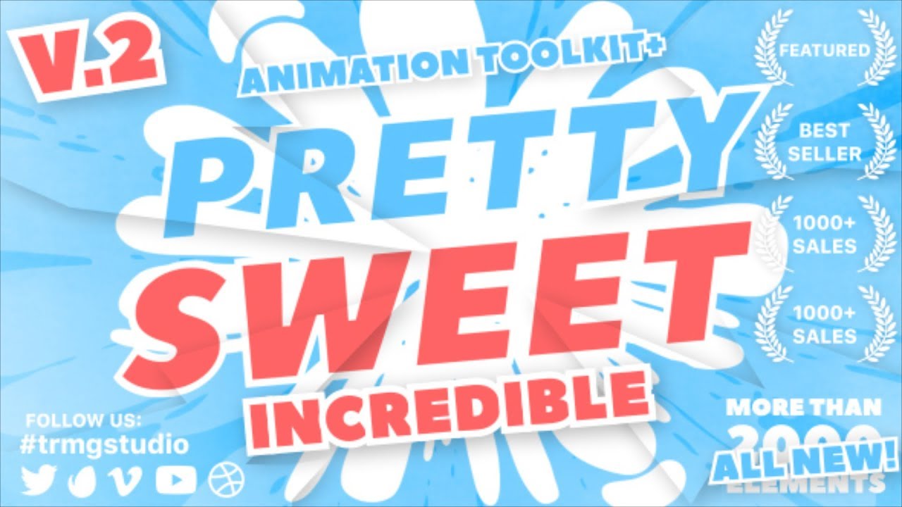 FCPX插件：606个手绘卡通流体MG图形音效LOGO文字标题转场背景动画 Pretty Sweet V2 . sucaiwan.com