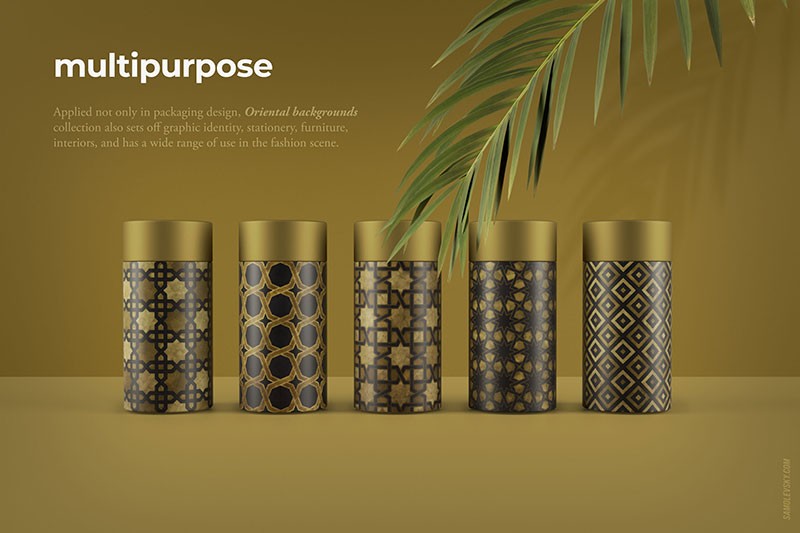 200个华丽奢华的伊斯兰艺术装饰图案，AI PSD格式 图片素材 sucaiwan.com