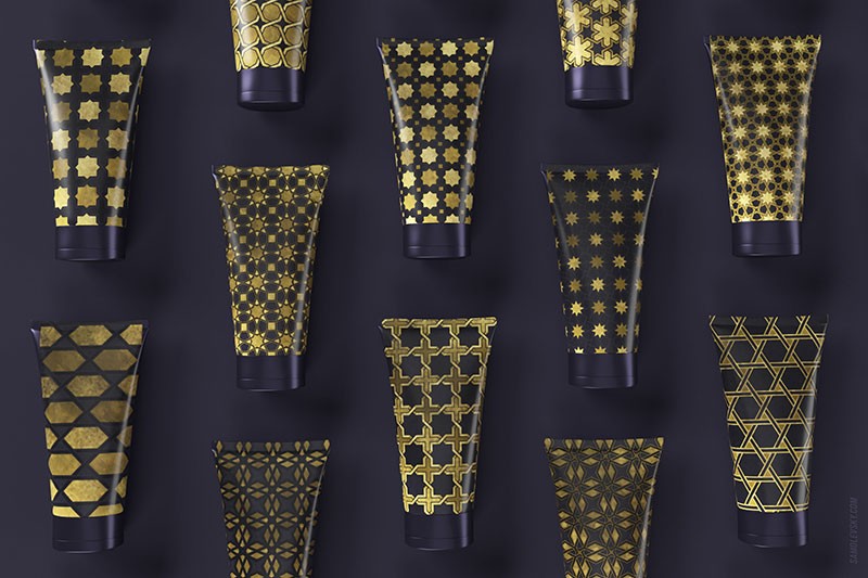 200个华丽奢华的伊斯兰艺术装饰图案，AI PSD格式 图片素材 sucaiwan.com