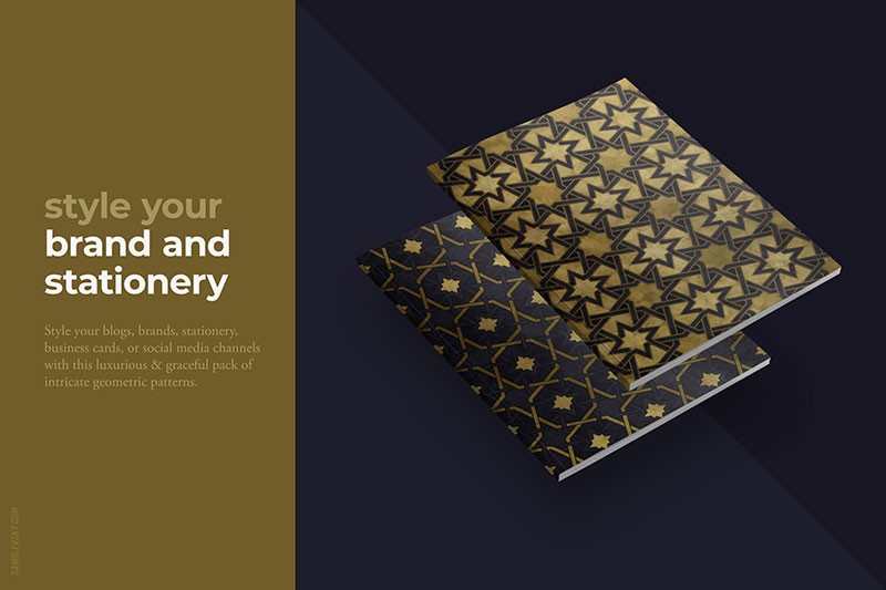 200个华丽奢华的伊斯兰艺术装饰图案，AI PSD格式 图片素材 sucaiwan.com