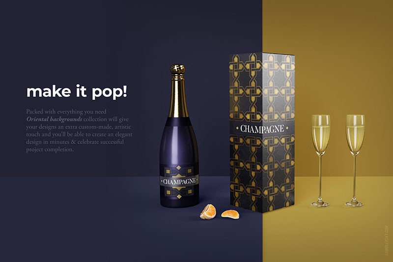 200个华丽奢华的伊斯兰艺术装饰图案，AI PSD格式 图片素材 sucaiwan.com