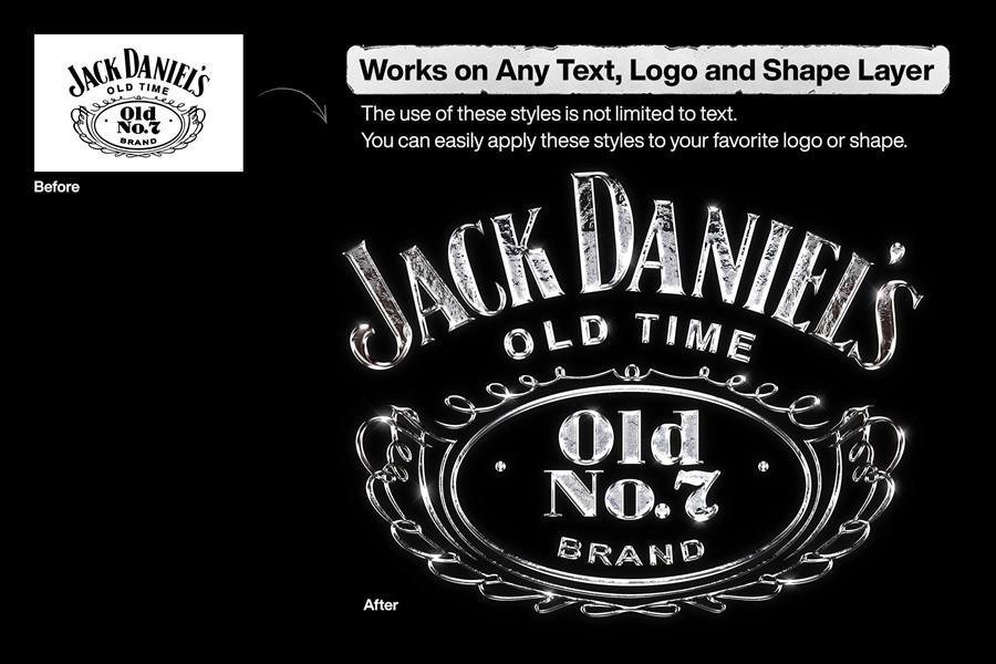 高质量抽象艺术酸性金属镀铬风格文本标志设计包PS图层样式 Hyperpix Chrome Text Effects Vol.6 插件预设 sucaiwan.com