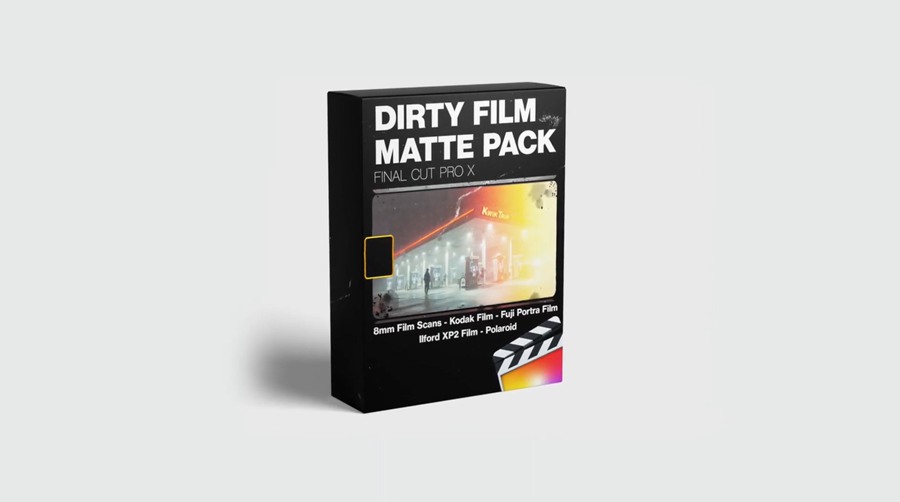 FCPX插件：复古柯达8mm胶片烧伤颗粒灰尘穿孔电影哑光包 Dirty Film Matte Pack (Super 8mm) – Final Cut Pro 插件预设 sucaiwan.com