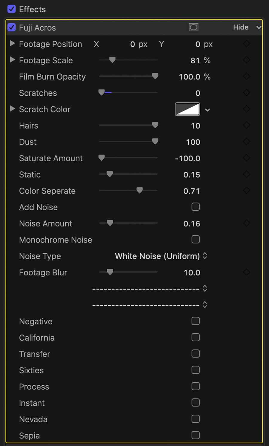 FCPX插件：复古柯达8mm胶片烧伤颗粒灰尘穿孔电影哑光包 Dirty Film Matte Pack (Super 8mm) – Final Cut Pro 插件预设 sucaiwan.com