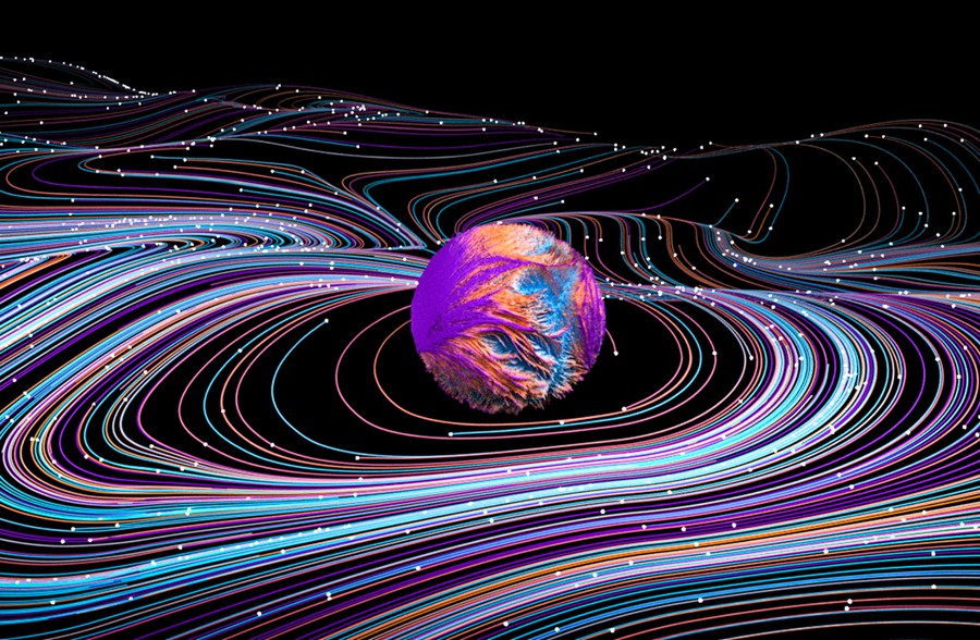 13款抽象炫酷未来宇宙星球波浪曲线背景图片PS素材 Line Universe Background . sucaiwan.com
