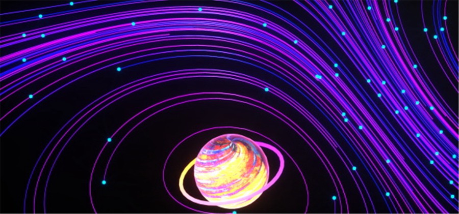 13款抽象炫酷未来宇宙星球波浪曲线背景图片PS素材 Line Universe Background . sucaiwan.com