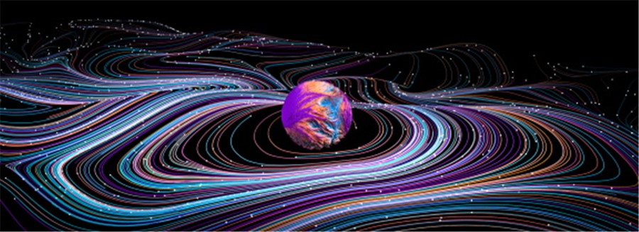 13款抽象炫酷未来宇宙星球波浪曲线背景图片PS素材 Line Universe Background . sucaiwan.com